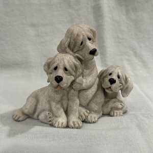 Quarry Critters Three Dogs Petie, Pepe, Pooch Figurine Small Statue Vintage
